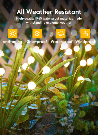 Rynx | Brightown 4 Pack 48 Led Solar Torch Lights, Waterproof Outdoor Garden Decoration, Warm White