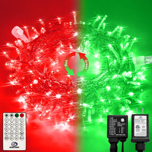 Rynx | Jmexsuss 100 Led Red & Green Christmas Lights Plugged In, 11 Modes Christmas Light String Indoor With Remote Control, 33Ft Connectable Color Changing Christmas Lights Outdoor For Christmas Party Decor