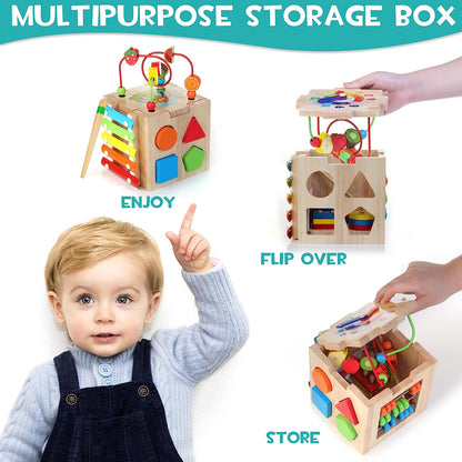 Rynx | Montessori Activity Cube - 8-in-1 Educational Toy Joy