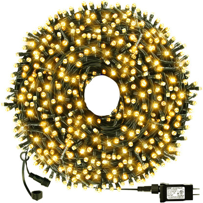 Rynx | Outylts 108Ft 300 Led Warm White Christmas Lights, Waterproof, 8 Modes, Indoor/Outdoor