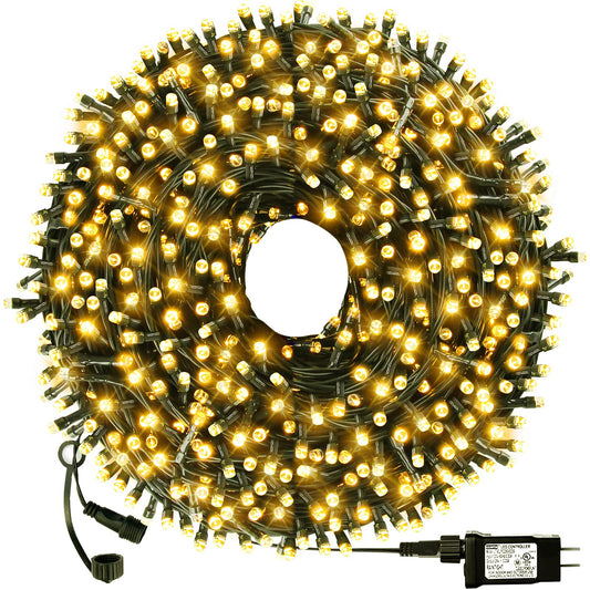 Rynx | Outylts 108Ft 300 Led Warm White Christmas Lights, Waterproof, 8 Modes, Indoor/Outdoor