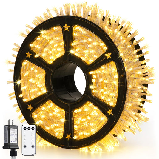 Rynx | Jmexsuss Outdoor Christmas Lights Plug In: 315Ft 1200 Led Christmas Tree Lights With Remote Control - 8 Modes Warm White Christmas Lights String For Wedding Holiday Garden Party Indoor Decoration