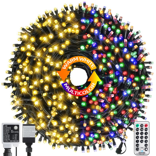 Rynx | Mzd8391 262Ft 800 Led Color Changing Christmas Lighting Outdoor Indoor, Warm White Multicolored Christmas Tree Lights, Waterproof Christmas Fairy String Lights Timer Remote Control, 11 Lighting Modes