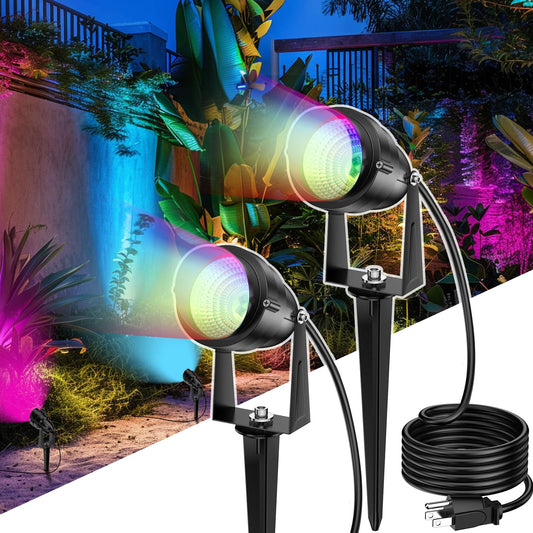 Rynx | Vacuum Cleaner 1500Lm Rgb Led Landscape Light, 15W Waterproof Spotlights With Remote Control - 2 Pack