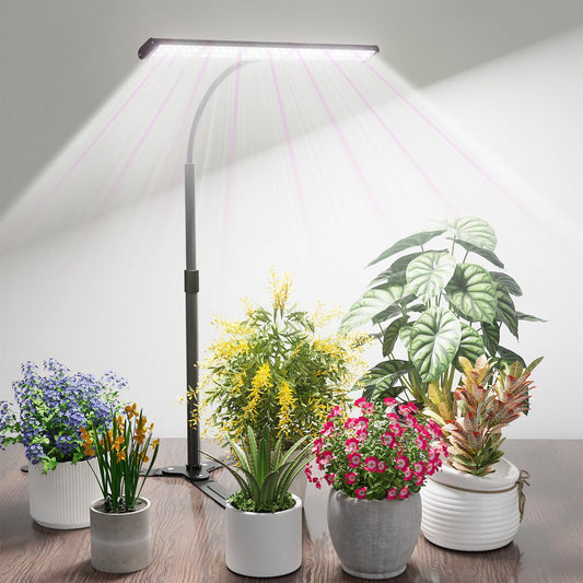 Rynx | Grow light for indoor plants, super light 6000K 108Leds full spectrum plant lamp with timer 4/8/12 hours & height adjustable for home office desk plants, 12V 3A high power output for faster growth