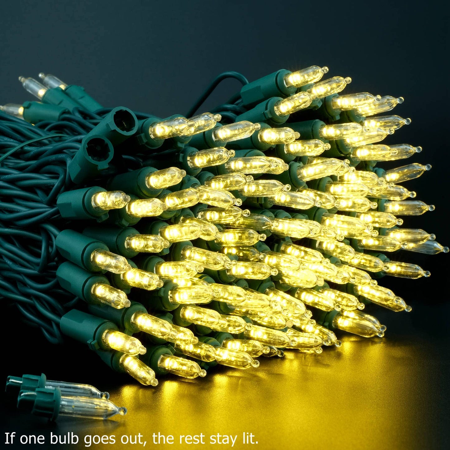 Rynx | Yuletime 200 Count Warm White Led Christmas Lights, 66Ft Green Wire, Ul Certified