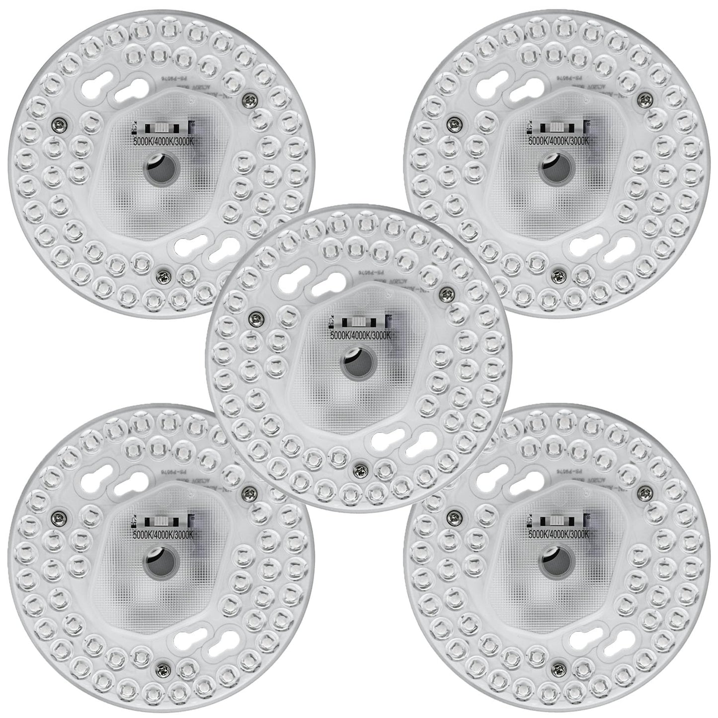 Rynx | Ansen 5 Pack Ceiling Fan Light Replacement Panel Pcb, 5In 18W Led Retrofit Light Kit For Ceiling Flush Light, 3Cct, Cri>92, 3 Co