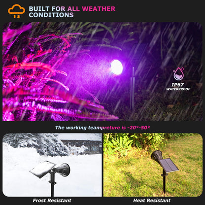Rynx | Xtgtp Solar Spotlights, Color Changing, 180° Adjustable, Ip67 Waterproof, 4 Pack For Garden & Pool