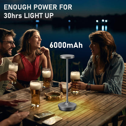 Rynx | Willdoak Wireless Outdoor Table Lamps - Rechargeable LED Touch Dimmable Waterproof (2 Gray)