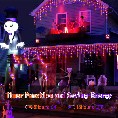 Rynx | Knonew 33Ft 400 Led Orange Purple Halloween String Lights, 8 Modes, Timer, Connectable Decor