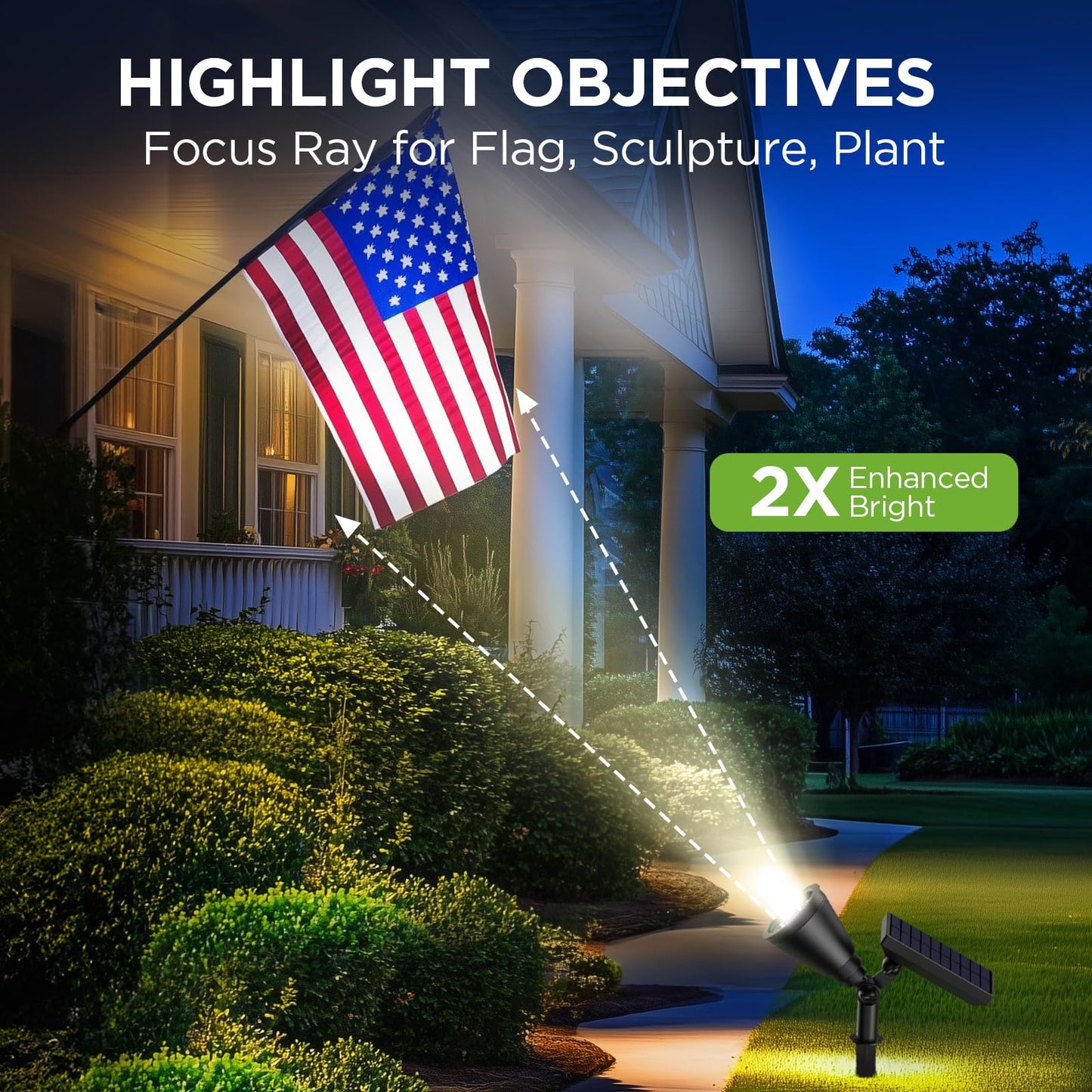Rynx | Innogear Solar Lamps Outdoor, Waterproof Led Garden Spotlights, Automatic On/Off, Package With 6, White