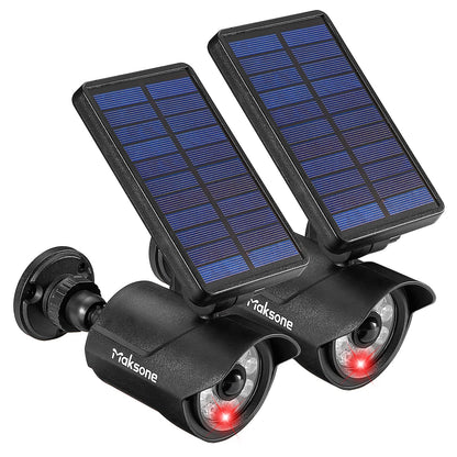 Rynx | Maksone Solarmotion Sensor Security Light - 2-in-1 Outdoor Spotlights With Flashing Red Led, 2 Pack