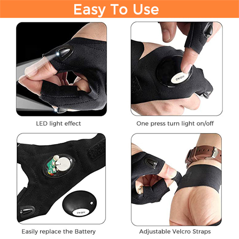 Rynx | Comfortable LED gloves with waterproof lights