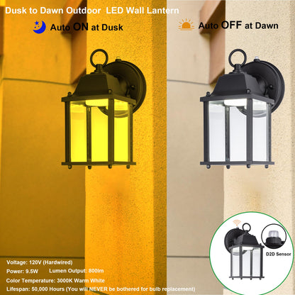 Rynx | Lit-Path Twilight to Dawn LED Wall Lamp, 3000K Warm White, 800 Lumen, 2-Pack