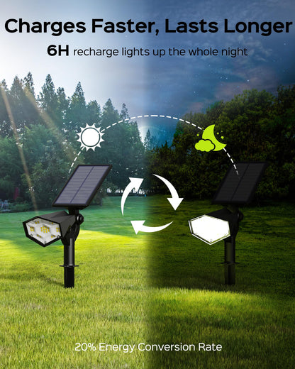 Rynx | 7 Pack Solar Spot Light, 4 Modes, 26 Led, Adjustable, Waterproof, Warm/Cool White
