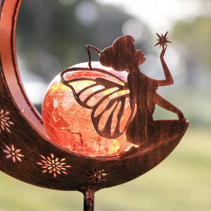 Rynx | Teresa'S Collections 39'' Sun Metal Fairy Garden Decoration - Copper Gold Garden Stake For Outdoor Gifts