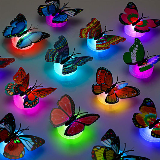 Rynx | Honoson 36 Pieces 3D Led Butterfly Decoration Night Light Sticker Single And Double Wall Lamp For Garden Backyard Lawn Party Fairy
