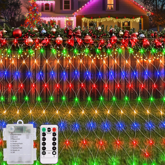 Rynx | Echosari 100 Led Waterproof Patio Garden Net Light Lace, 8 Modes Remote Control, Multicolor