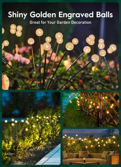 Rynx | Brightown Solar Garden Light - 4 Pack 12 LED Waterproof Beacon Lights, Warm White, Decorative