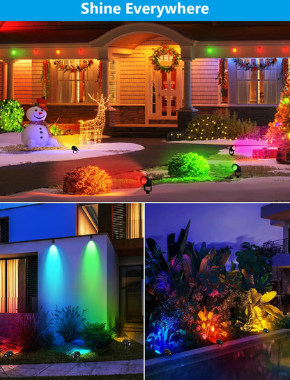 Rynx | Lemonbest 12W Rgbw Led Christmas Spotlights, 4 Packs, Remote Control, Waterproof
