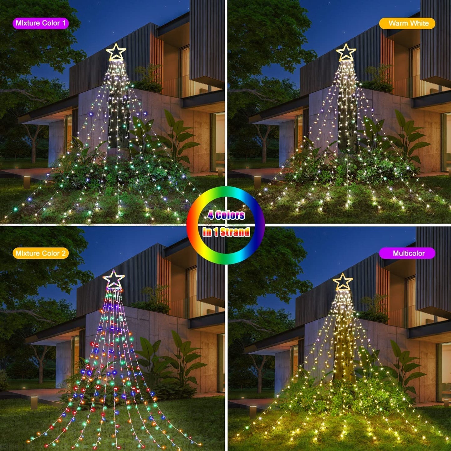 Rynx | Miniao Color Changing Christmas Lights, 11 Modes, 320 Led, Waterproof, Remote Control, 16.4Ft
