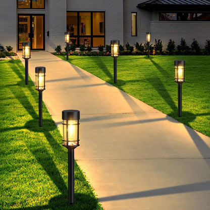 Rynx | Mancra 8 Pack Sun Path Light, Led Glass & Stainless Steel Outdoor Garden Light