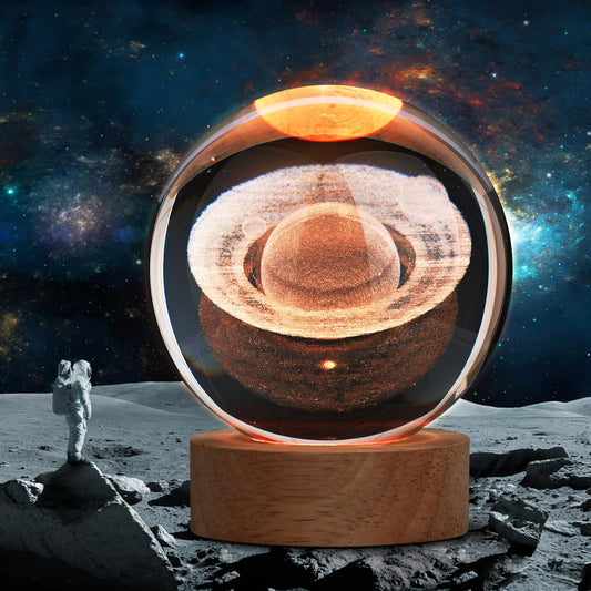 Rynx | Janarary Large 3D Crystal Ball Saturn Lamp, Crystal Lamp 16 Color Changes Night Light With Remote Control For Bedroom Decor, Id