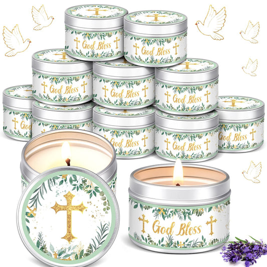 Rynx | Mtlee 24 Pcs Bless Baby Shower Party Favors Light Lavender Scented Baby Shower Gifts For Guests Rustic Tea Lights Gender Reveal Lights For Baby Shower Return Gifts Girl Boy
