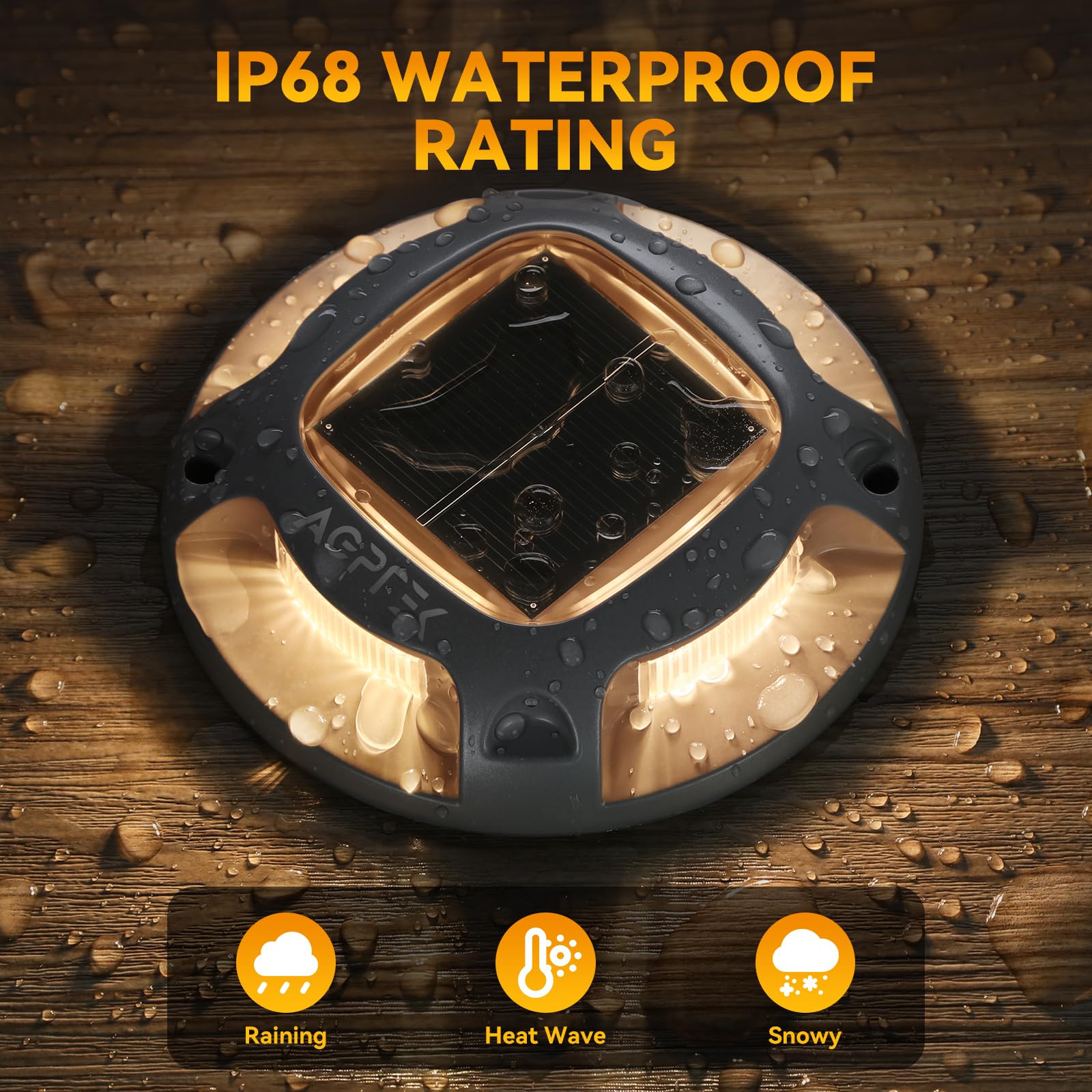 Rynx | Agptek Solar-Powered Driveway Light 12 Pack, Waterproof LED Pathway & Dock Lights, Warm & White