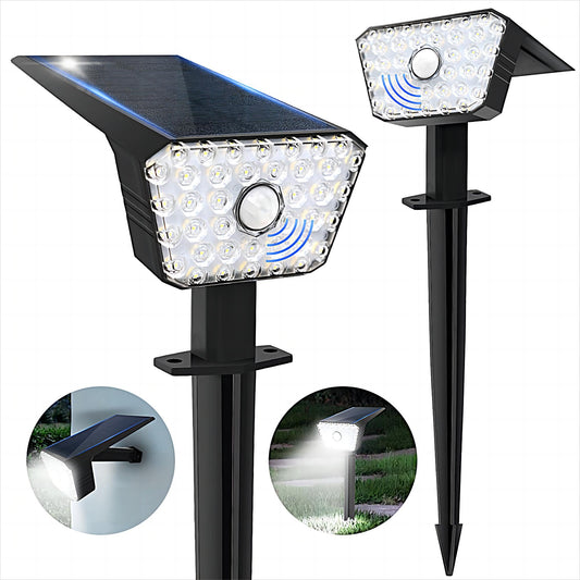 Rynx | Solar Light Outdoor Waterproof Ip 67 Motion Sensor Outdoor Light Solar Landscape Lighting Cold White 7000K Solar Garden Light 4 Modes Automatic On/Off Outdoor Solar Light For Outdoor Safety Light-2 Pack