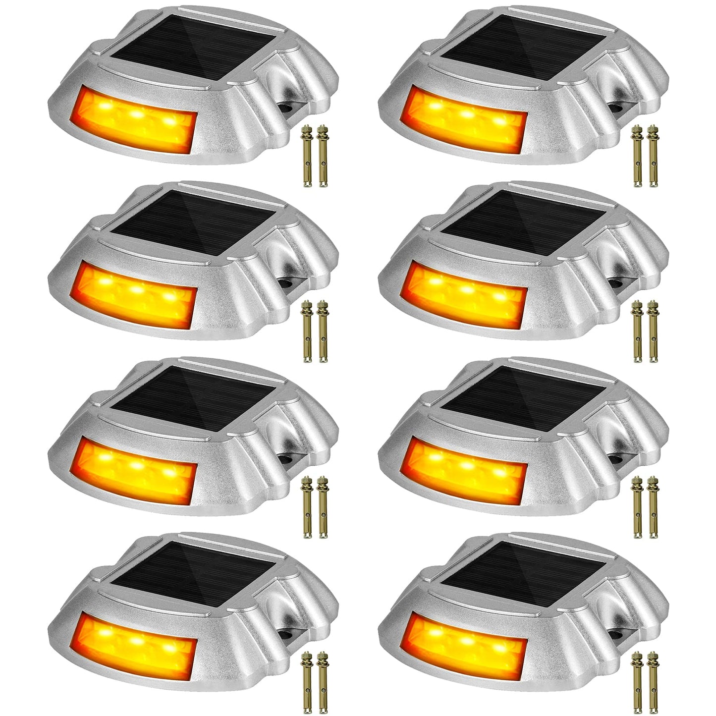 Rynx | Happybuy 8-Pack Solar-powered Lights, Clear Orange, Waterproof Led Boat Places for Garden Paths