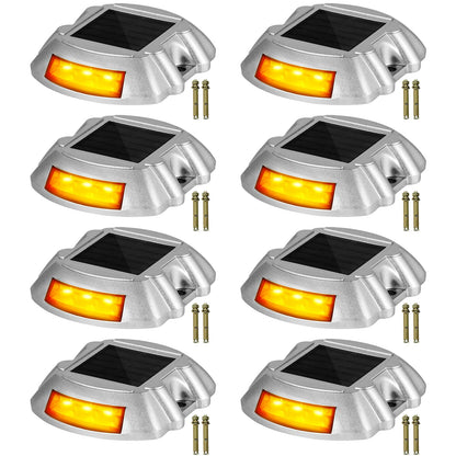 Rynx | Happybuy 8-Pack Solar-powered Lights, Clear Orange, Waterproof Led Boat Places for Garden Paths