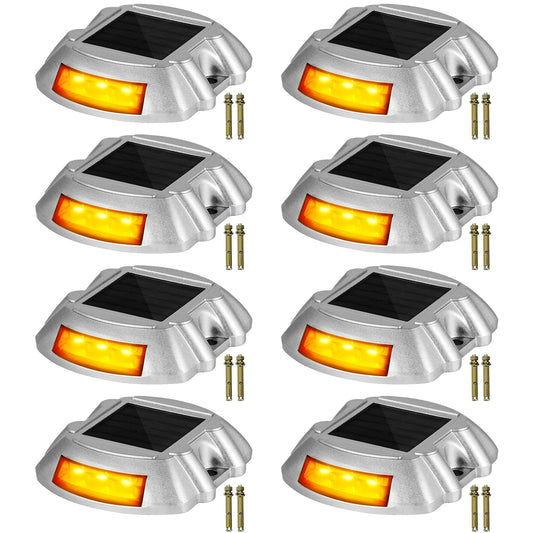 Rynx | Happybuy 8-Pack Solar-powered Lights, Clear Orange, Waterproof Led Boat Places for Garden Paths