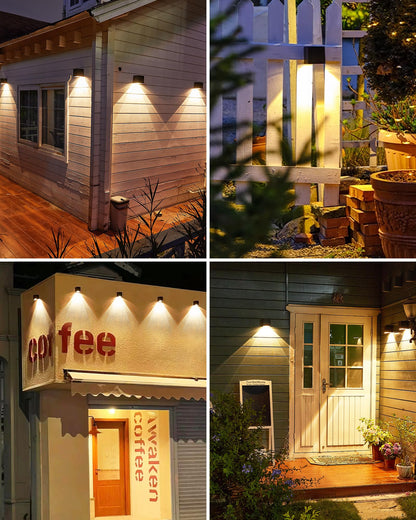 Rynx | Luhlee Solar Outdoor Lights, Ip65 Waterproof Wall Lamp For Garden, Veranda & Terrace - 4 Pack