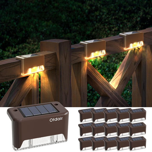 Rynx | Otdair 16 Solar Cell Deck Lights, Waterproof LED Stair & Fence Lights, Warm White Outdoor Lighting
