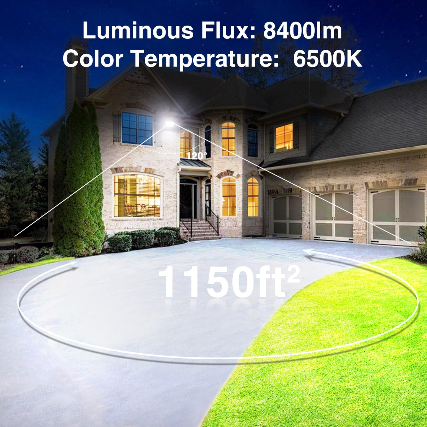Rynx | Onforu 60W Led Floodlight, 8400Lm, Ip66 Waterproof, Daylight White, 2 Pack for Outdoor