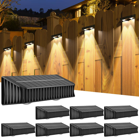 Rynx | Coxseni Solar Garden Light 8 Pack - Waterproof Dusk Till Dawn Outdoor Wall & Step Light, RGB Mode