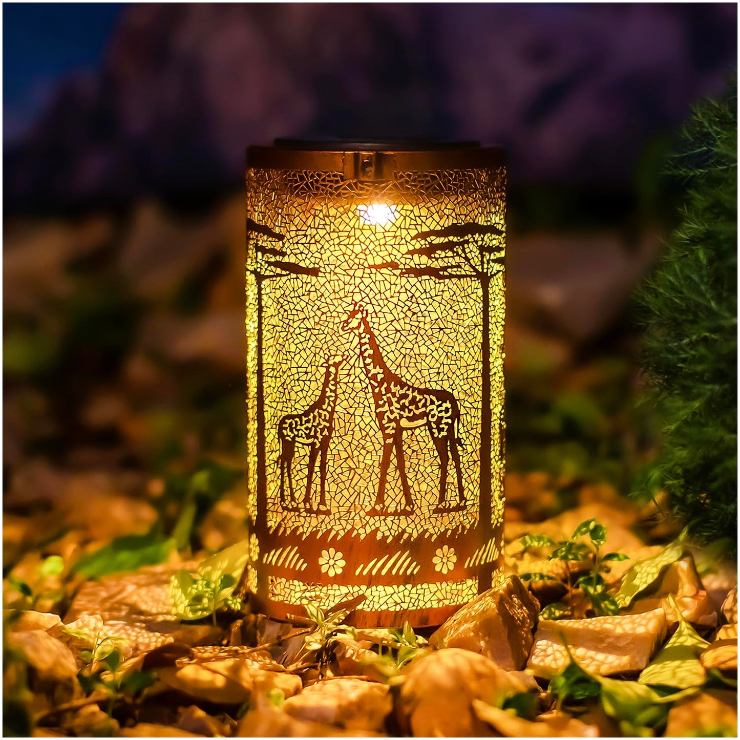 Rynx | Giraffe Solar Lanterns Outdoor Waterproof Hanging Solar Light Giraffe Gifts For Women Men Metal Decorative Led Giraffe Lanterns For Garden Decor,Yard,Patio,Lawn,Table,Access, Landscape