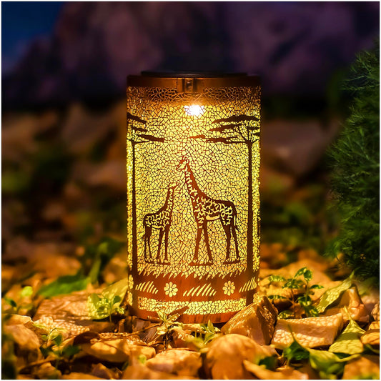 Rynx | Giraffe Solar Lanterns Outdoor Waterproof Hanging Solar Light Giraffe Gifts For Women Men Metal Decorative Led Giraffe Lanterns For Garden Decor,Yard,Patio,Lawn,Table,Access, Landscape