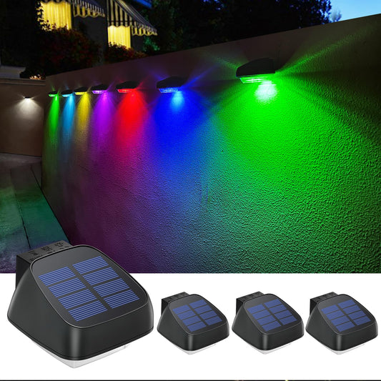 Rynx | Microy Solar Outdoor Light, 4 Pack Solar Garden Lights With 3 Modes, Solar Deck Lights, LED Solar Lights Outdoor Waterproof Color Glow Outdoor Solar Lights For Patio, Garden, Pool And Wall
