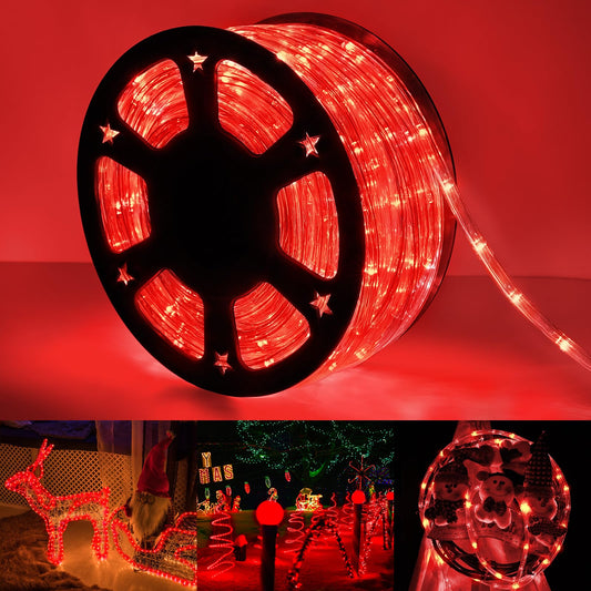 Rynx | 50Ft Led Sail Light Outdoor, 360 Led Connectable And Flexible Tube Light With 8 Modes, Waterproof Led Sail Lighting For Garden, Terrace, Swimming Pool, Bedroom, Party, Indoor Outdoor Christmas Decoration (Red)