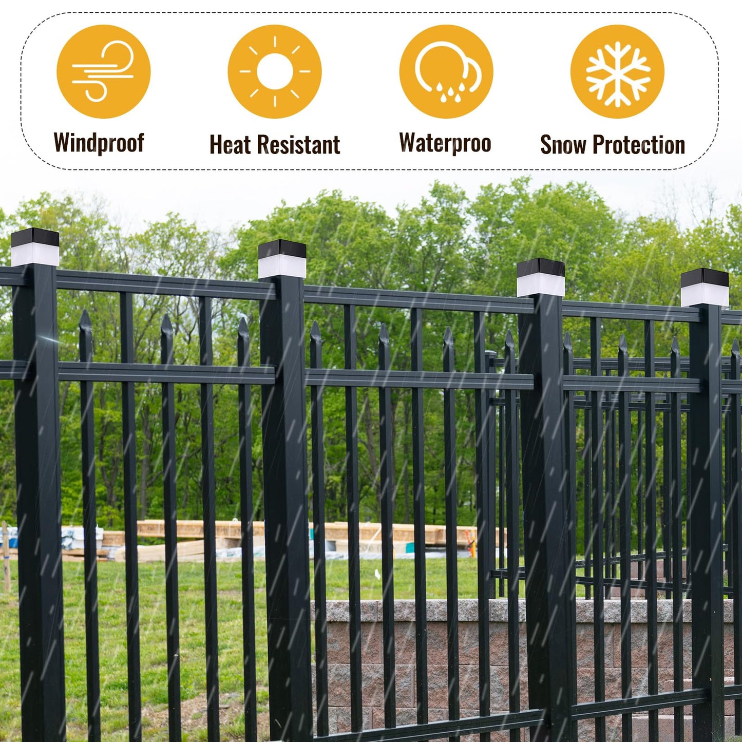 Rynx | Hicarer Solar Cell Hedge Post Chandeliers, 12 Pack 2X2In Led White Lights For Garden And Street Use