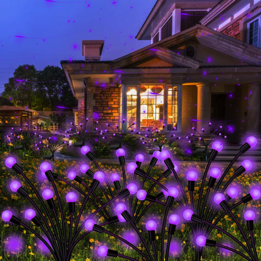 Rynx | Kohlrabi Solar Garden Light, 20 LED Purple Glittering, Waterproof 2 Pack for Garden & Terrace Decor