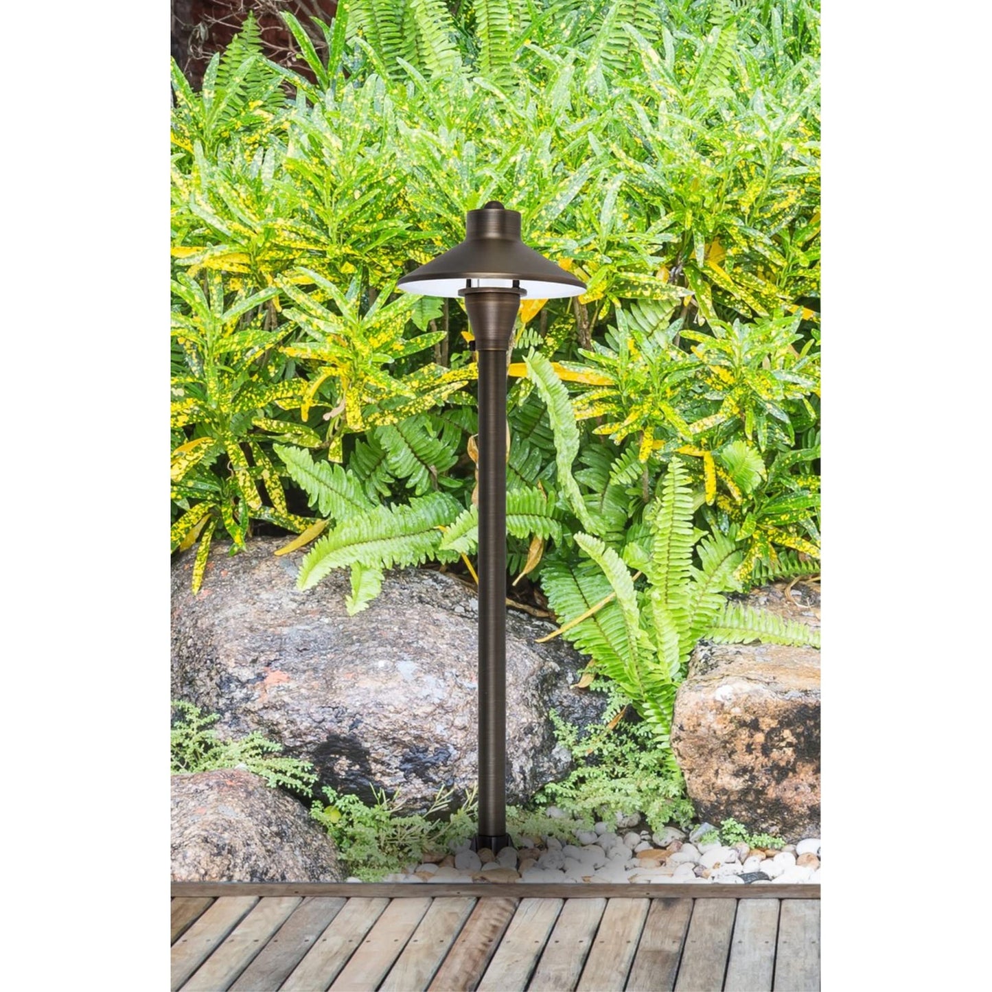 Rynx | Elegant Elitco P801 Antique Brass Landscape Spotlights With Stake, 20W G4 Halogen, 7"