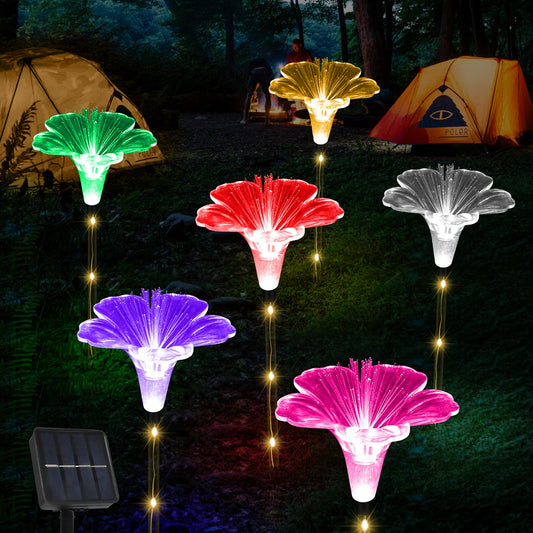 Rynx | Behiller Solar Garden Light Set With 6 Colorful Lily Waterproof Outdoor Decorations