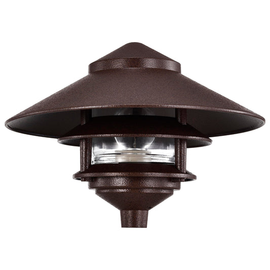 Rynx | Nuvo Sf76/635 One 2 Louver Hood Outdoor Pagoda Landscape Path Light, 2 Tier Large, Old Bronze