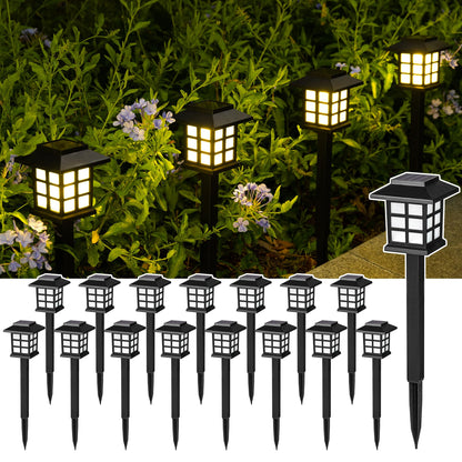 Rynx | Solpex 16 Pack Solar Outdoor Lighting - Waterproof Garden Path Lighting (Warm White)
