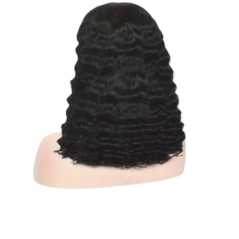 Rynx | Human Hair Front Lace Bobo Double Drawn Water Wave BOB Wig Overseas Trade Wig
