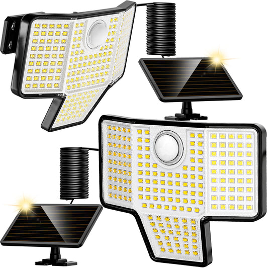 Rynx | Ameritop Solar Light Outdoor, 2 Pack, 189 Led, Motion Sensor, Ip65 Waterproof, 270° Lighting
