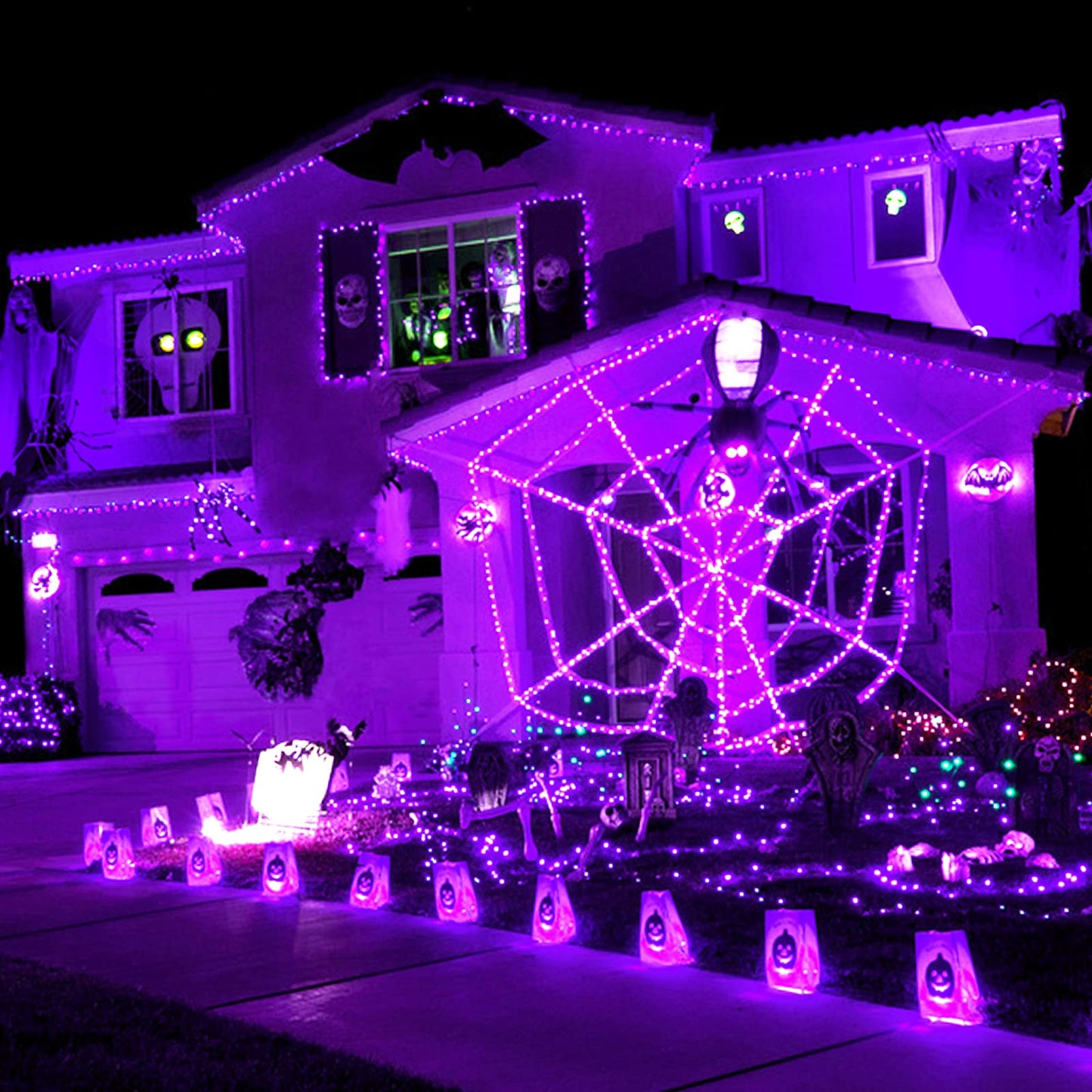Rynx | Jmexsuss 2 Pack Purple Solar Christmas Lights, 200 Led Copper Wire Fairy Lights, 8 Modes